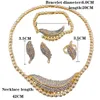 Necklace Earrings Set African Fashion Crystal Bracelet Ring For Womens Wedding Jewelry Bridal