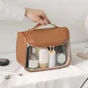 Bolsas de cosméticos Bolsa de maquillaje transparente para mujer, artículos de tocador de viaje colgantes, bolsa organizadora con cremallera impermeable de gran capacidad