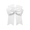 Hårtillbehör Fashion Children Headwear Solid Color Long Ribbon Double Layer Bow Clip for Girls Spring Hairn Pins