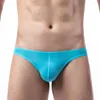 Men Men Men Seksowne lodowe silk briefy U wypukły woreczka Ultra-cienki nisko wzniesiony bikini bieliznę biodra