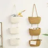 Wall Hanging Cotton Rope Woven Storage Basket Organizer 3 Tier Multipurpose for Home Bedroom Dormitory Toys Book Organization 240119