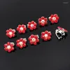 Hårtillbehör 10st/Lot Small Flower Crystal Pearl Hairpin Metal Buckle For Women Girls Bridal Mini Clips Accessorie