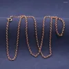 Zincirler gerçek saf 18k gül altın zinciri kadın 2mm kablo rolo bağlantı kolye 50cm/2.4-2.6g