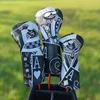 Cartão de jogo Golf Madeira Capa Driver Fairway Híbrido Protetor À Prova D 'Água Conjunto PU Couro Macio Durável Golf Head Club Putter Covers 240202