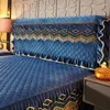 Bed Skirt Luxury Soft Crystal Velvet Fleece Lace Ruffles Quilted Mattress Cover Bedding Set Home Bedspread King Size