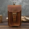 Luufan – sac d'attente en cuir pour hommes, sac de ceinture de voyage pour garçon, Vintage marron naturel, première couche en peau de vache, sac de taille pour téléphone Design 240118