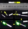 20 pcs/lot accessoire de flotteur de pêche bâton lumineux LED vert/rouge fonctionne avec le matériel de pêche de nuit CR322 B277 240131