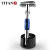 Titan T-shaped razor safety razor for men metal handle replaceable blade razor machine for shaving 240119