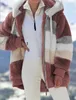 Överdimensionerad jacka för kvinnor ny höst vinter varm plysch ficka huva streetwear lösa lady ytterkläder coat roupas feminina