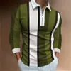 TShirts Men Men'S Polo Lapel Korean Business Long Sleeve Fashion Plain Quarter Zip Spring Summer Tops Sportwear Tee Clothing 240124