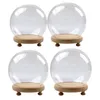 Bottles Dome Display Stand With Wooden Base Showcase Decor Dustproof Tabletop Decoration