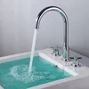 Rubinetti per lavandino del bagno Rubinetto con doppie maniglie di qualità Rubinetto per lavabo diffuso montato su piano Set di miscelatori per acqua in ottone