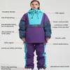 Vinterskiddräkt Kvinnor Outdoor Snowboarding Jacket Män förtjockad varm skidåkning Set vindsäker vattentät snöbyxor 240122