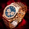 Brand World Luxury Watch Najlepsza wersja Diver Chronograph 18KT Rose Gold Blue Dial Lnib 26331or Automatyczne eta cal zegarek 2-letnia gwarancja męskie zegarki bez pudełka