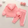 Fashion Baby Girls Clothing Sets Spring Autumn Infant Cotton Sports Suits Hooded JacketsPants 2PCS born Girl Bebes Tracksuit 240202