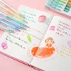 9 stuks gekleurde gelpennen set 0,5 mm journaling plakboek kawaii balpennen briefpapier intrekbare pen kantooraccessoires 240119