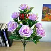 Decorative Flowers Artificial Flower 12 Head Silk White Rose Bundle Scrapbook Christmas Wedding Outdoor Garden Party Family Room Vase