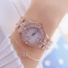 Orologi da donna Orologio da donna in oro con diamanti da polso da donna di marca di lusso con strass Bracciale da donna femminile Relogio Feminino 240202