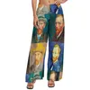 Pantaloni da donna Van Gogh Collage Elastico in vita Girasoli Stampa Pantaloni sexy Modello Harajuku Gamba larga