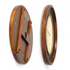 Relojes de pared Precioso reloj antiguo europeo Madera maciza Cuarzo vintage Mudo Oval Tamaño grande Sala de estar Patrón floral Cara única