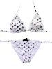 Designer Sexig bikini Set för kvinnor Bandage baddräkt Twopieces Crop Top SwimeWear Thong Bathing Suit High midjan