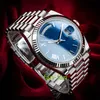 Relógio de luxo mundial da marca Melhor versão GM Relógio Day-Date 40mm Azul Roman Dial Ouro Branco 228239 Novo relógio automático ETA Cal.3255 com 2 anos de garantia RELÓGIOS MENS