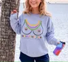 Kadın Hoodies Komik Mardi Gras Sweatshirt Bana Boncuklar Boncuklar Gömlekleri İçme Yağları Salı Festival Karnavalı Orleans Geçit Töreni