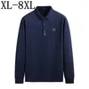 8XL 7XL 6XL Autumn Casual Loose Polo Shirt Men Long Sleeve Business Mens Polos Shirts Top Quality Men's Tshirts 240119