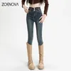ZOENOVA Donna Jeans Vintage A Vita Alta Donne Skinny Matita Sottile Pantaloni In Denim Stretch Pantaloni Stretti 2023 Pant Y2K Moda Coreana 240119