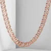 Kettingen 7MM Breed Dames Heren Ketting 585 Rose Goud Kleur Slak Twisted Chain Link Mode GN326A