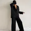 Женская одежда для сна осень/зима, черные удобные легкие роскошные цветные брюки с длинными рукавами, пижамы из двух предметов, домашний комплект Fury, свободный и