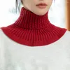 Pajaritas de punto elástico cuello alto collares mujeres cuello falso bufanda color sólido cuello alto desmontable falso Hijab Wrap