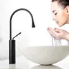 Bathroom Sink Faucets Black European-Style Countertop Basin Faucet 360°Rotatable Brushed Gold Water Drop And Cold