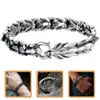 Charm Bracelets Vintage Dragon Head Bracelet Retro Wrist Band Birthday Gift For Men Male