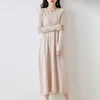 Casual Dresses Winter Cashmere For Women Wool Knitted Clothing Long Style 5Colors Female Jumpers Arrival 2024 SY01