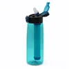 Garrafas de água Sports Bottle Drinking Filter 650ML BPA-Free para caminhadas ao ar livre, acampamento, sobrevivência e viagens