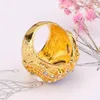 Cluster Rings Kinel Luxury Charm Red Ring Gold Color Inlay Austrian Crystal Engagement For Women Promise Christmas Gift 2024