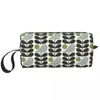 Cosmetic Bags Custom Linear Stem Cool Grey Orla Kiely Pattern Travel Bag Women Makeup Toiletry Organizer Lady Beauty Storage Dopp Kit