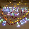 22cmカラフルなマーキーLEDレターライトバースデーパーティーホームクリスマス結婚式の提案バレンタインデーロマンチックな装飾ライト240124