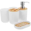 Ensemble d'accessoires de bain, 1 pièce de toilette, bain de bouche, tasse, porte-brosse à dents, porte-savon, bouteille de Lotion