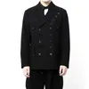 Abiti da uomo S-6XL!!!Abbigliamento taglie forti personalizzabile Cappotto doppiopetto nero casual alla moda