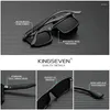 Solglasögon Kingseven 2024 Fashion for Men Polariserade UV400 Classic Women Square Eye Glasses Driving Travel Optical Eyewear