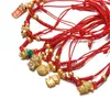 Charm Bracelets 클래식 수제 로프 Zodiac Dragon Pendant 팔찌 2024 년 연인을위한 행운의 Red Fortune Wealth Jewelry 크리스마스 선물