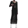Röcke Damen Lässiger Rock 2-teiliges Strick-Outfit, einfarbig, Netzstoff, durchsichtig, langärmelig, Strickjacke, hohe Taille, figurbetont