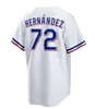 맞춤형 S-4XL Adolis Garcia Max Scherzer Corey Seager Joss Jung Evan Carter 48 Jacob Degrom Jersey Marcus Semien Josh Smith Adolis Garcia Nolan Ryan Texas Ranger 여성