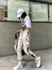 Spodnie damskie qweek punk japońskie ładunki uliczne kobiety harajuku joggery dresowe workowate swobodne luźne spodnie dla żeńskiej odzieży technicznej