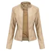 Kunstleren jas Dames Herfst Lente Dames Moto Biker Ritsjas Rood Zwart Jas Bovenkleding Bruin XS Paars Marine 240123