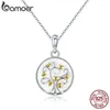 Hängen Bamoer Real 925 Sterling Silver Tree of Life Pendant Halsband Women Gold Heart Necklace Jewelry SCN296