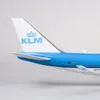 1/157 Skala 47 cm samolot 747 B747 KLM Royal Dutch Airlines Model W Light Wheel Diecast Płaszczyznę do kolekcji 240119