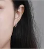 Ewya Luxury Designer 0.8CTTW D Färg Full 1 mm Hoop Earrings S925 Sterling Silver Earring for Women Party Fine Jewelry 240131